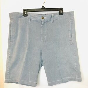Berkeley Jensen Men’s Casual Striped Shorts - Gray  Blue - Size 38 W Stretch